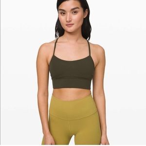 Lululemon Flow Y Longline Bra - Olive Green